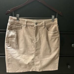 Beige corduroy mini skirt (Size:M)